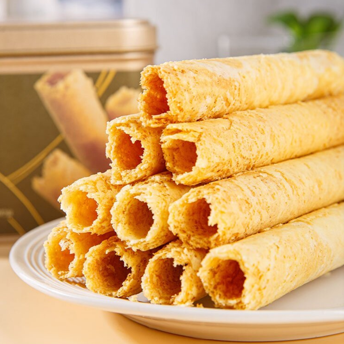 力荐 澳门黄油鸡蛋卷选用进口榴莲蛋卷铁罐360g送礼佳品蛋卷零食