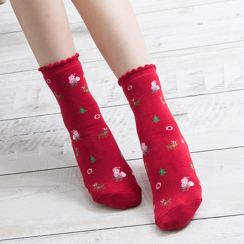 秋冬纯棉纱线中筒袜冬卡通女士红袜圣诞袜加厚棉保暖毛圈女袜,女士内衣/男士内衣/家居服,中筒袜,淘宝优惠券,粉丝福利购,淘宝优惠卷