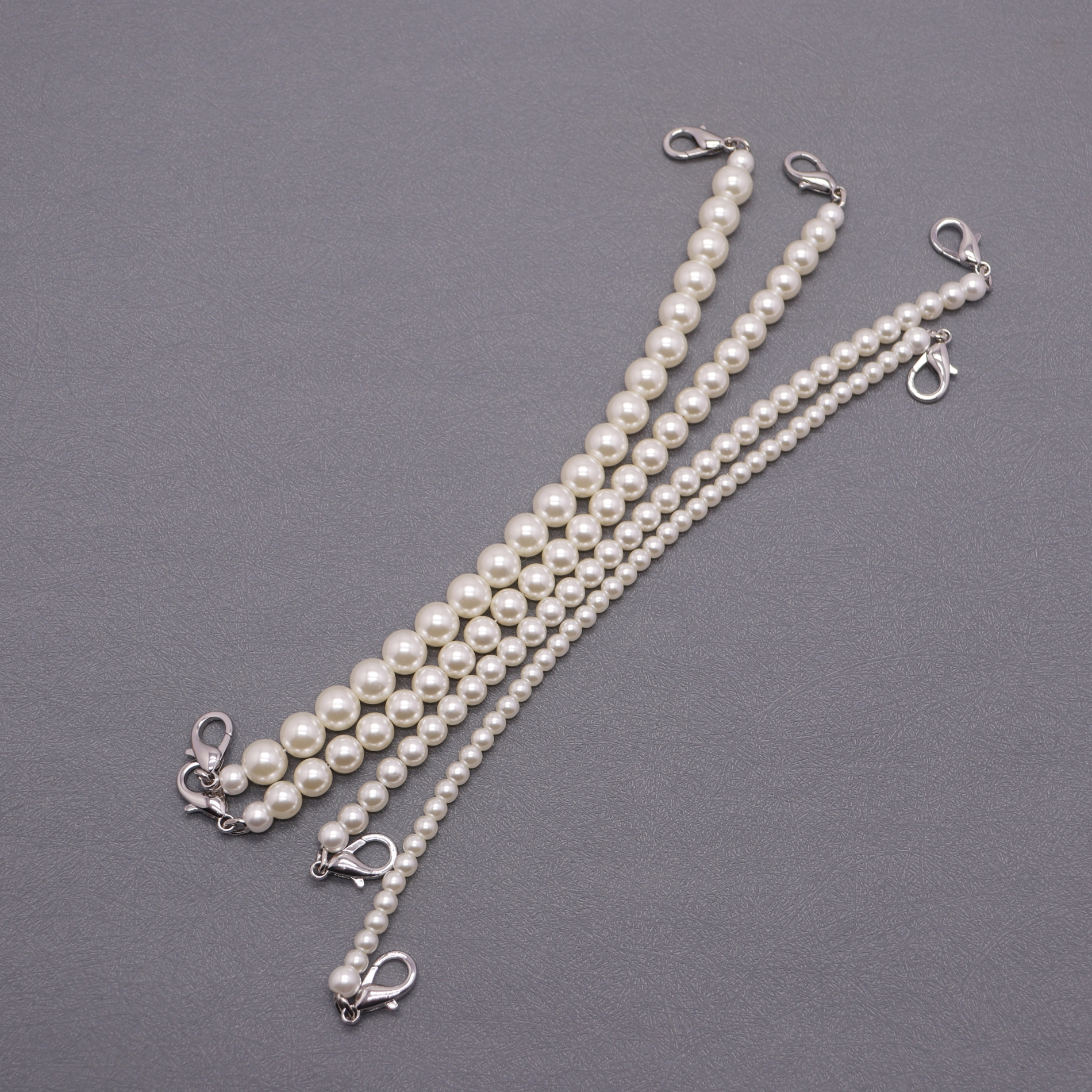 不掉皮高亮仿珍珠链条配件手挽短链手机链小包包链条手提短款链子