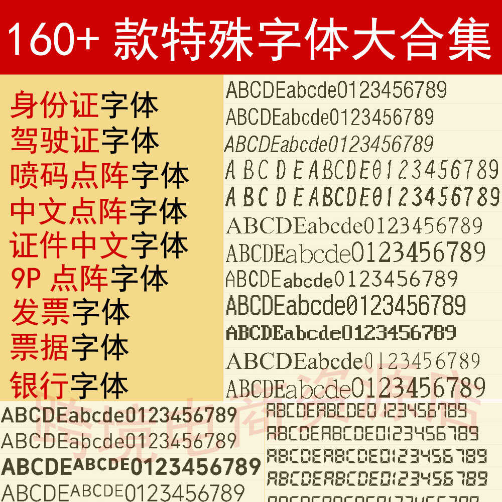 数字字体身份像素电子证件库号码点阵票据液晶ps数字行驶素材下载-封面