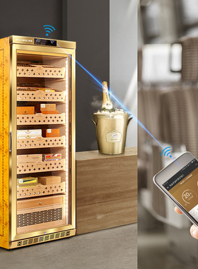 Raching美晶MON2800A水平线智能雪松木实木雪茄柜 恒温恒湿裸养