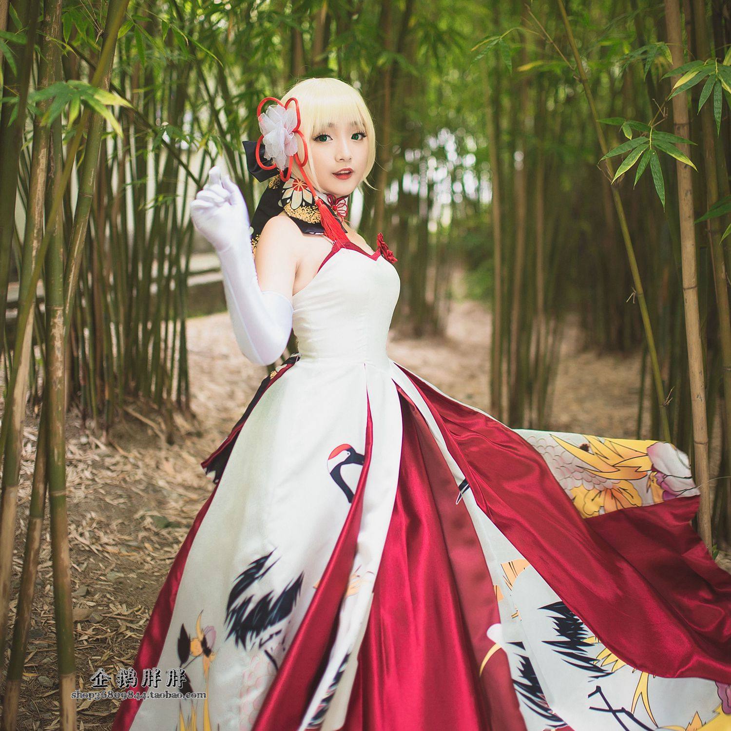 fate系列 saber吾王仙鹤礼服cos服二次元动漫cosplay服装
