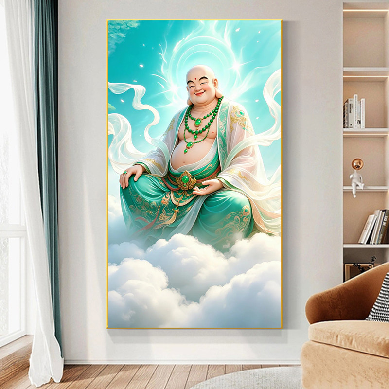 笑口常开弥勒佛十字绣新款线绣大幅钻石绣5D满钻佛像手工diy套件