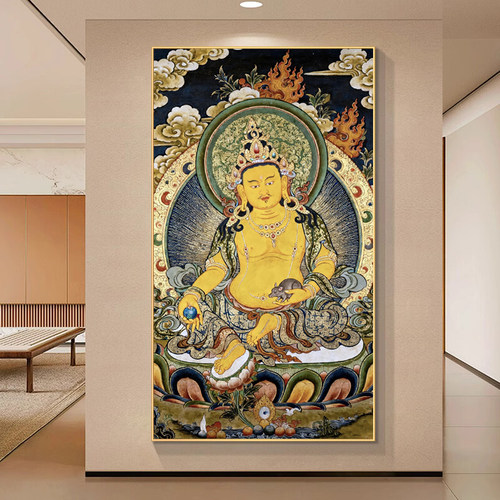 黄财神十字绣2026新款客厅线绣西藏唐卡佛像招财进宝刺绣钻石贴画