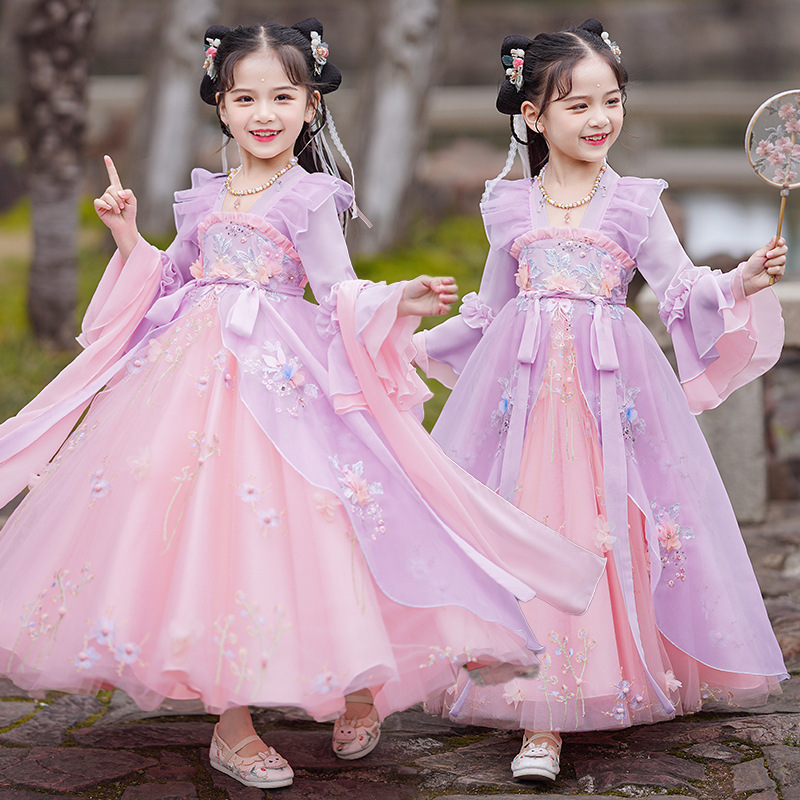 女童汉服春季童装新中式连衣裙2025春夏新款中国风女宝宝公主