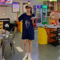 Real price Renaissance plaster print summer new short sleeve T-shirt women's mid long top