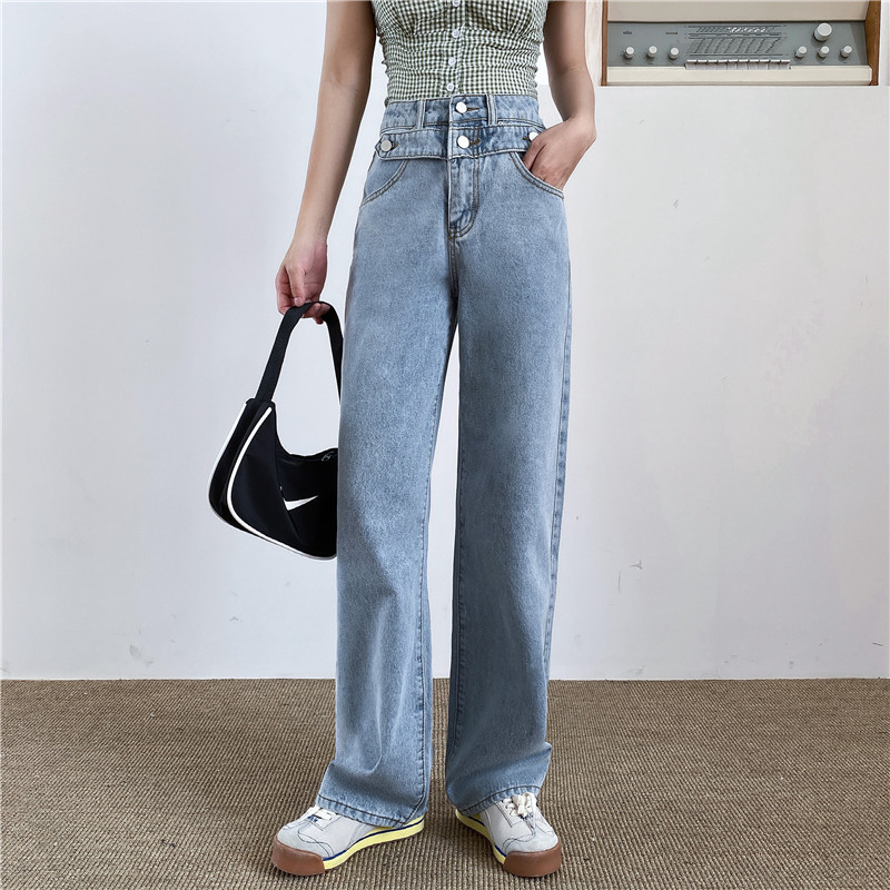 Real price high waist wide leg jeans for women in spring