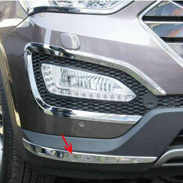 现代新胜达IX45前护角 13-15款车前杠防擦条专用电镀铬改装饰亮条