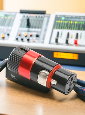 吉诚弯头可转向弯型90°直角L型话筒XLR卡龙弯三芯卡侬母卡农插头