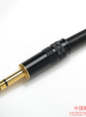 6.5黑色镀金6.35双声道 话筒插头 立体声 大三芯  YS202D-BG