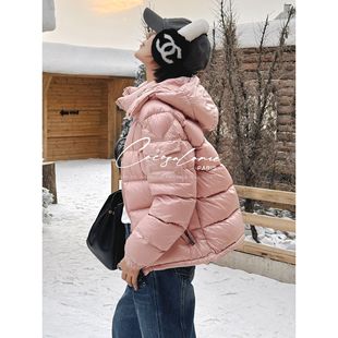 90%白鸭绒填充休闲简约连帽羽绒服3505 秋冬新款 韩彬彬 梦幻少女