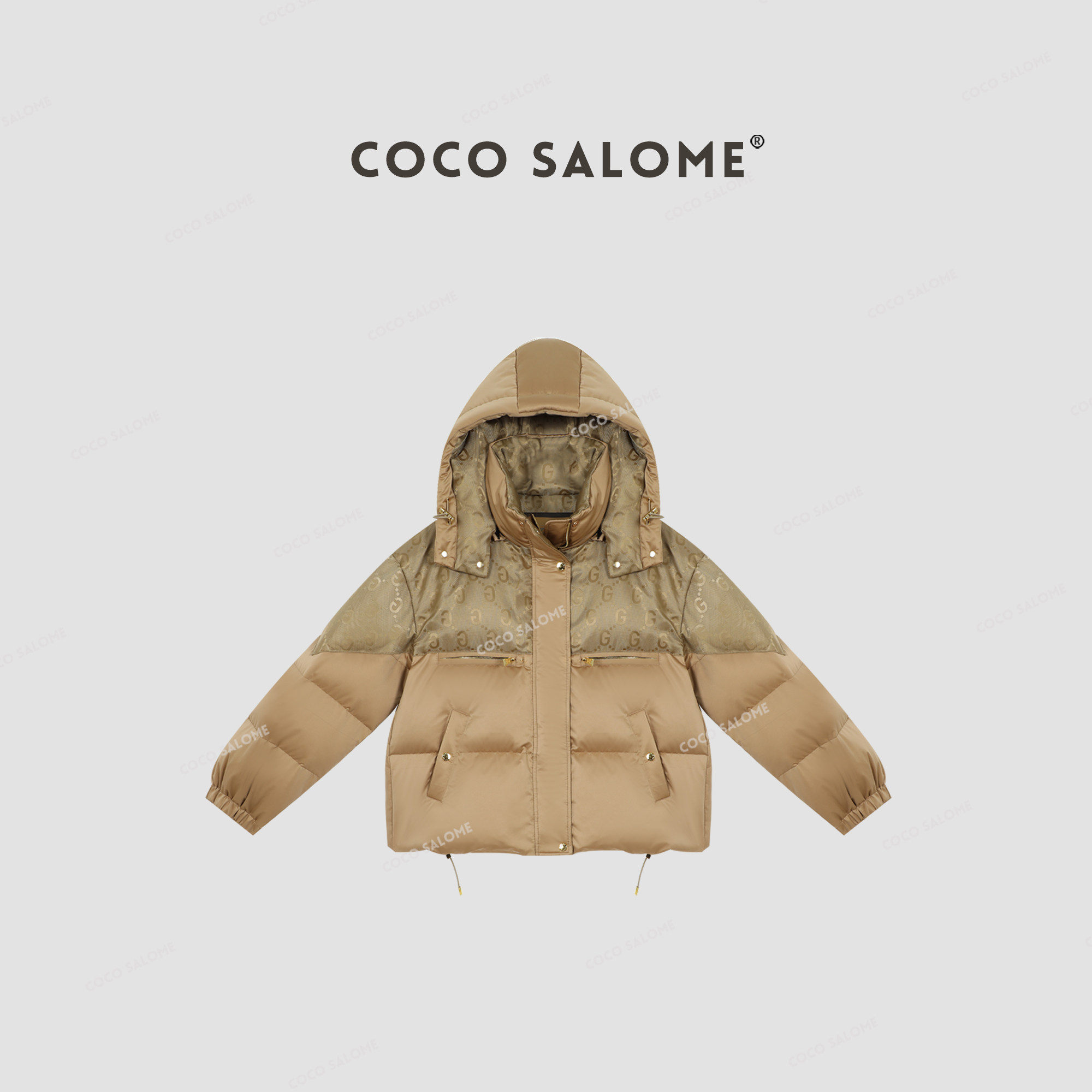 coco salome【雪域之宝】轻奢高定印花宽松连帽羽绒服0324