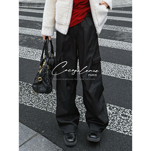 420g秋冬加绒加厚慵懒随性休闲松紧腰百搭长裤 裤 3442 工装 韩彬彬