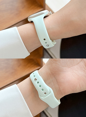 适用S11applewatchS10表带s8苹果S9手表带watch7运动s6新款硅胶夏季se3细款小蛮腰ultra3高级watchs5/4运动女