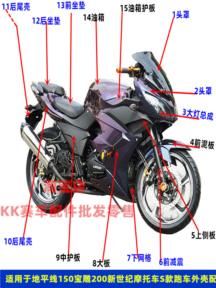 地平线二代电动S款摩托跑车电摩趴赛适用宝雕200外壳改装储物油箱