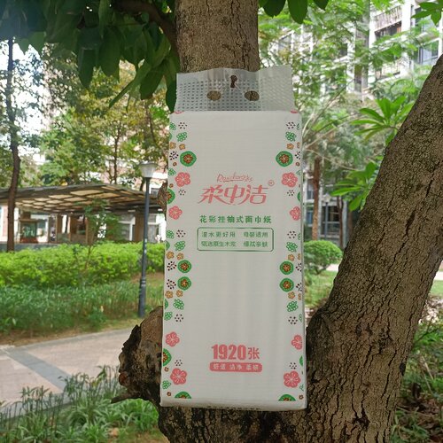 柔中洁花彩面巾纸1920张壁挂式