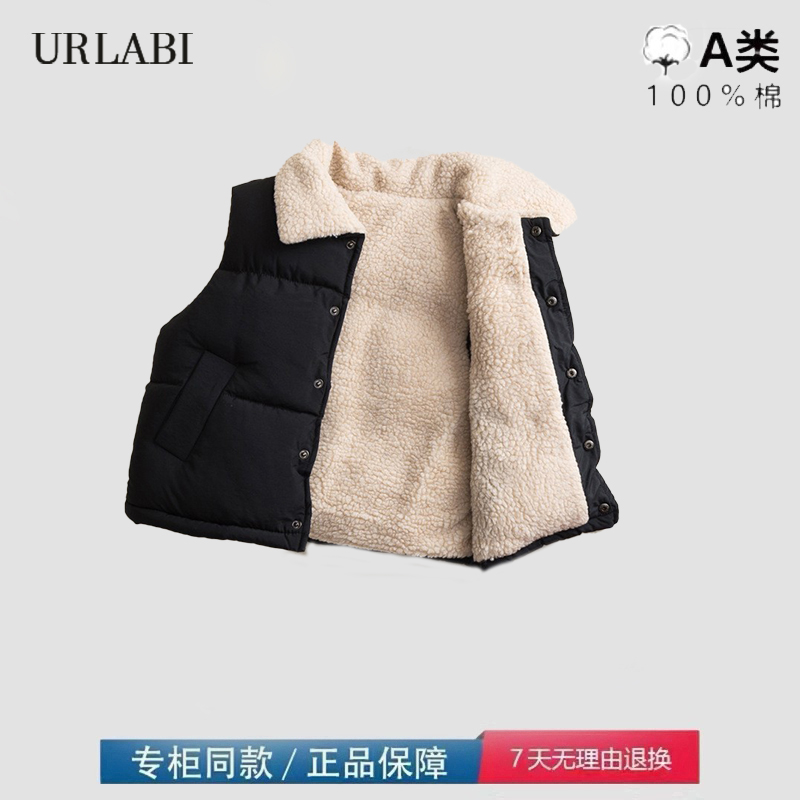品牌撤柜清仓加绒加厚儿童羽绒棉马甲羊羔绒宝宝马夹男童女童背心