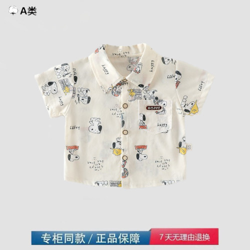 品牌撤柜折扣夏季薄款a类短袖上衣宝宝棉纱短袖衬衫洛丽塔衣服