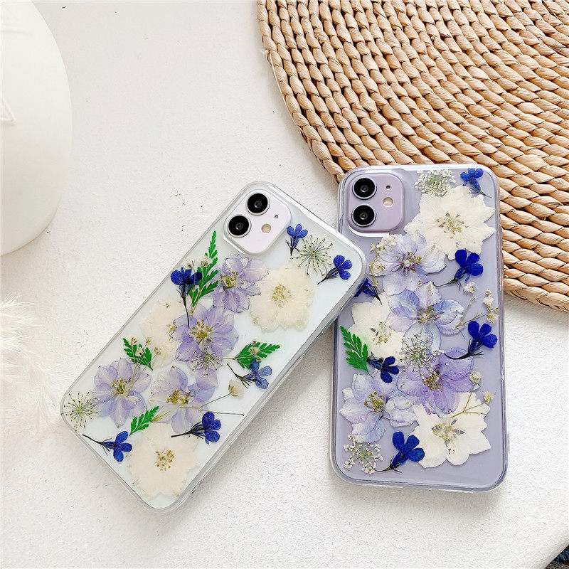 永生花手机壳干花适用于iPhone13苹果手机15pro泫雅花朵防摔14保护壳新款17PROMAX手机壳