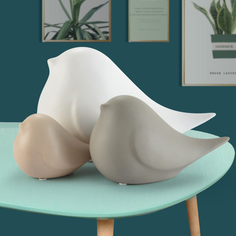 北欧鸟套装陶瓷简约时尚现代创意装饰品软装家居摆件高端精致动物