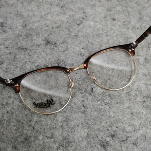 美国采购新品 PERSOL板材金属半框设计复古大圆片中性眼镜架眼镜框