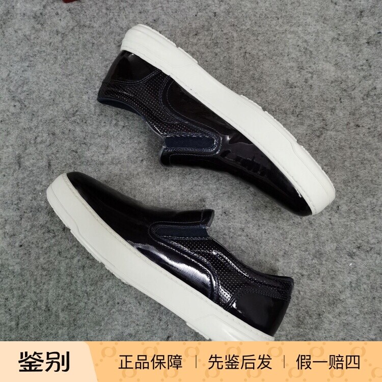 德国采购新品Ferragamo菲拉格慕漆皮男平底中口套脚懒人鞋渔夫鞋