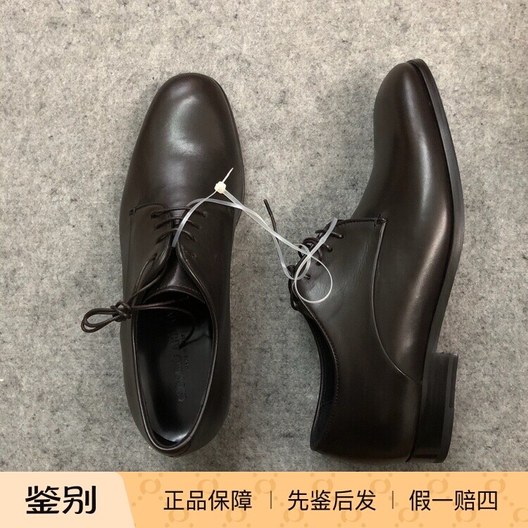 阿玛尼美国男士尖头商务风德比鞋