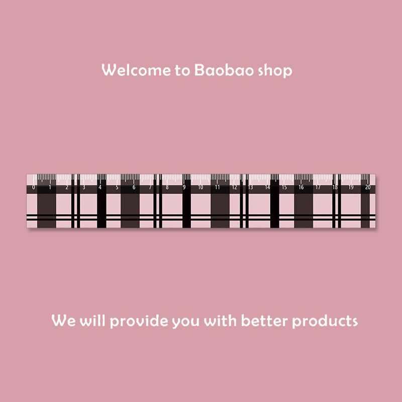 粉咖格纹学生文具直尺子手账尺绘图刻度标尺子亚克力20cm厘米,文具电教/文化用品/商务用品,各类尺/三角板/量角器,淘宝优惠券,粉丝福利购,淘宝优惠卷