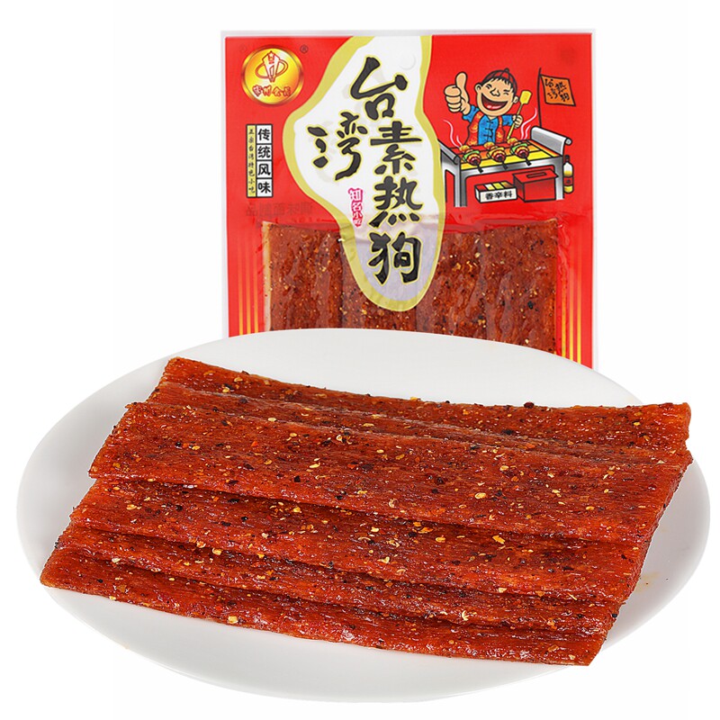 满38元包邮 特产小吃零食台湾素热狗面制熟食方便食品辣条零食62g
