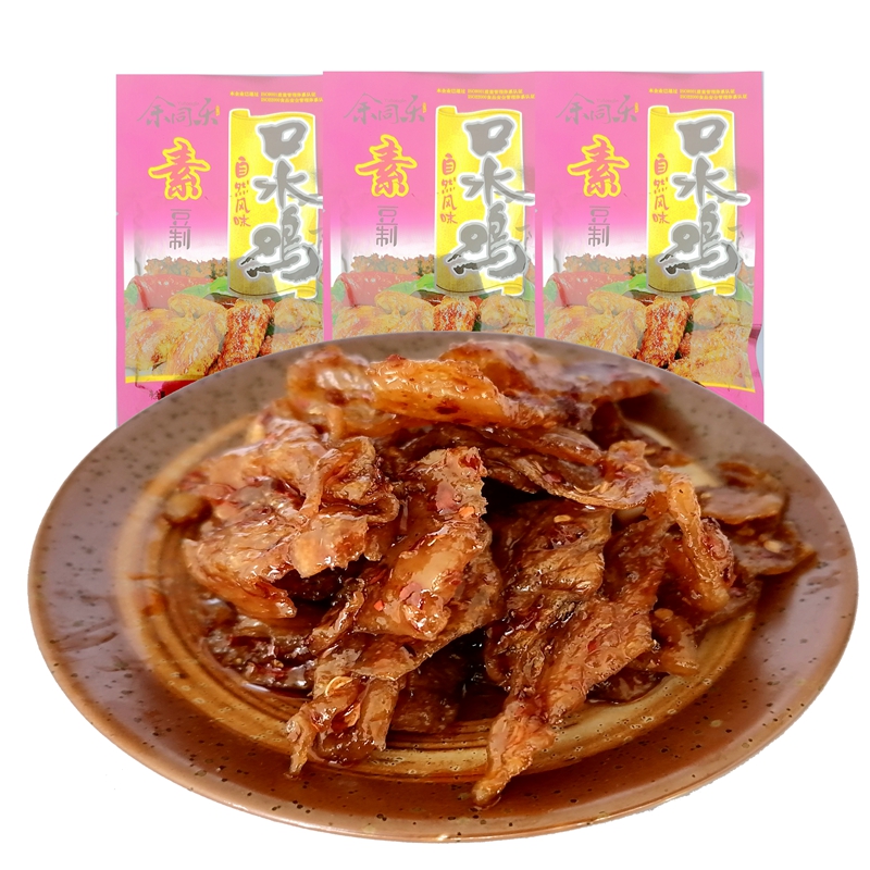素口水鸡辣条儿时怀旧小吃零食休闲麻辣素肉豆干膨化豆制食品76g