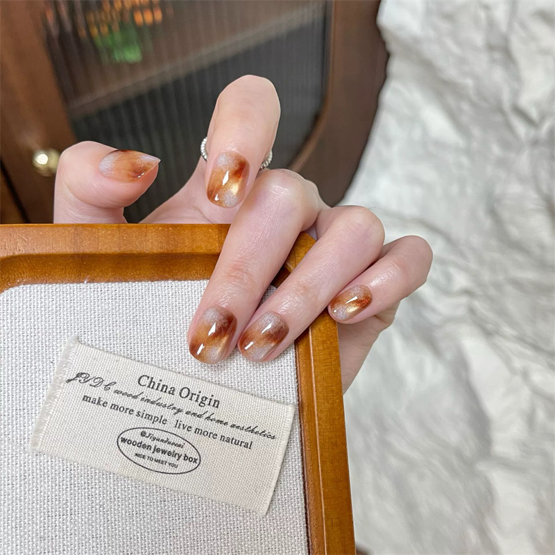 手工法式穿戴甲2025新款显白短款