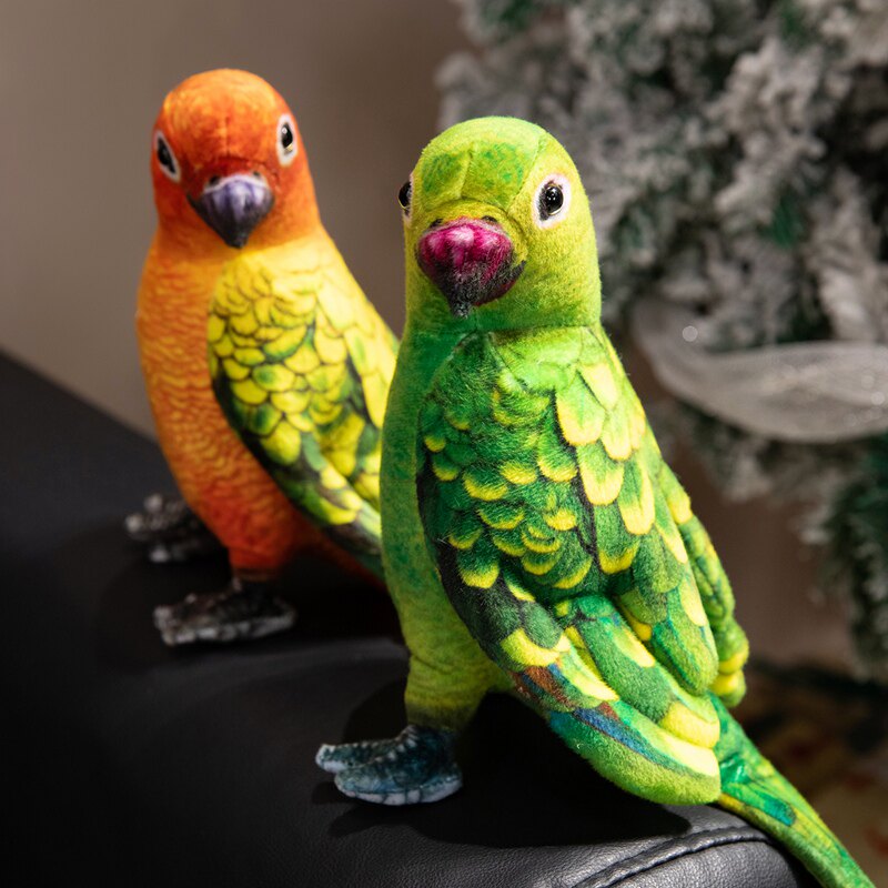 仿真鸟类毛绒玩具公仔可爱彩色鹦鹉玩偶摆件绿头鸭儿童创意礼物女