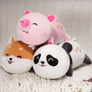 婴儿安抚玩偶娃娃可啃咬小狗毛绒玩具猪公仔宝宝阿贝贝哄睡觉抱枕