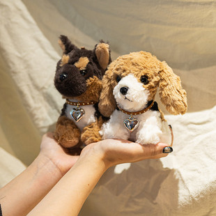 掌中宝卷卷萌宠柴犬公仔田园犬比格趣味创意毛绒玩具小号玩偶摆件