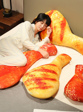 仿真油炸食物烤大鸡腿抱枕女生睡觉毛绒玩具吃货沙雕搞怪礼物男孩
