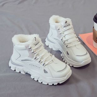 女加绒百搭老爹跑步休闲棉鞋 2023秋冬季 运动鞋 高帮爆款 ins潮 新款