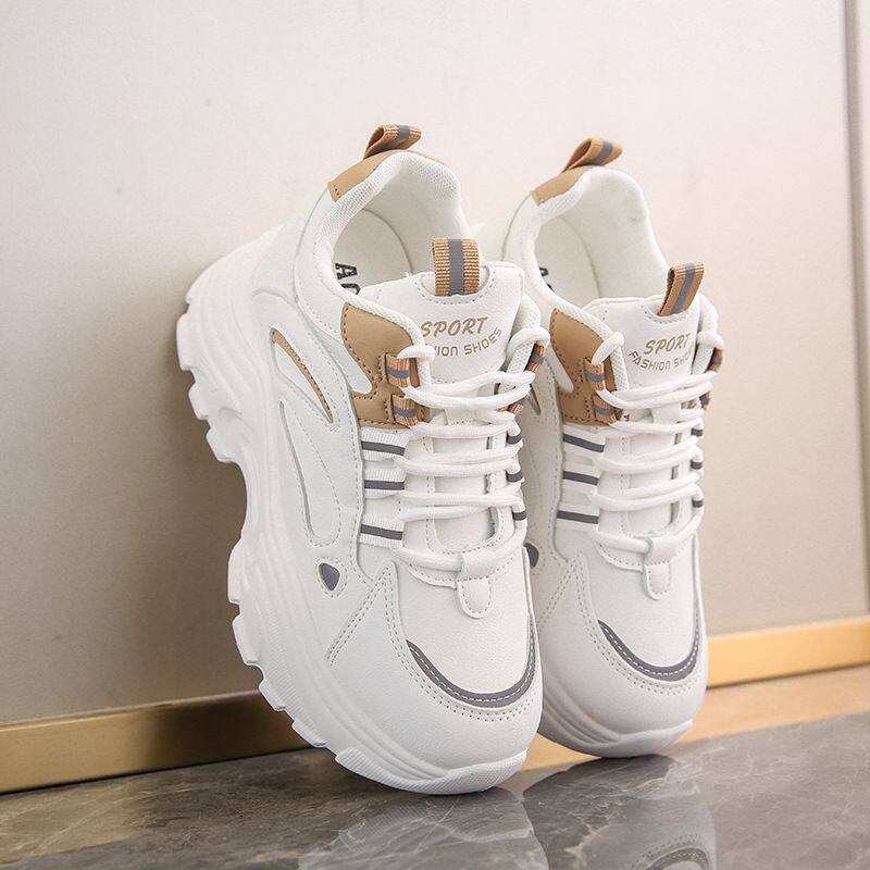 老爹鞋女2023秋季新款韩版百搭显瘦小个子增高厚底坡跟休闲运动鞋