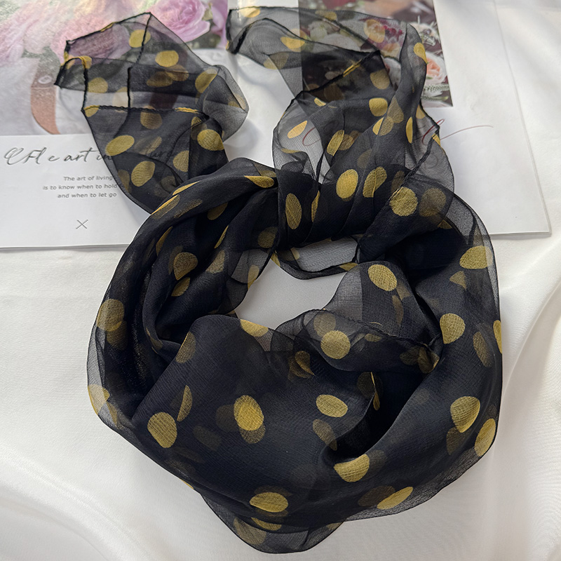 春夏薄款桑蚕丝围巾护颈小纱巾女