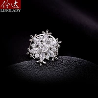Маленькая брошь, кардиган на лацкан, булавка, со снежинками