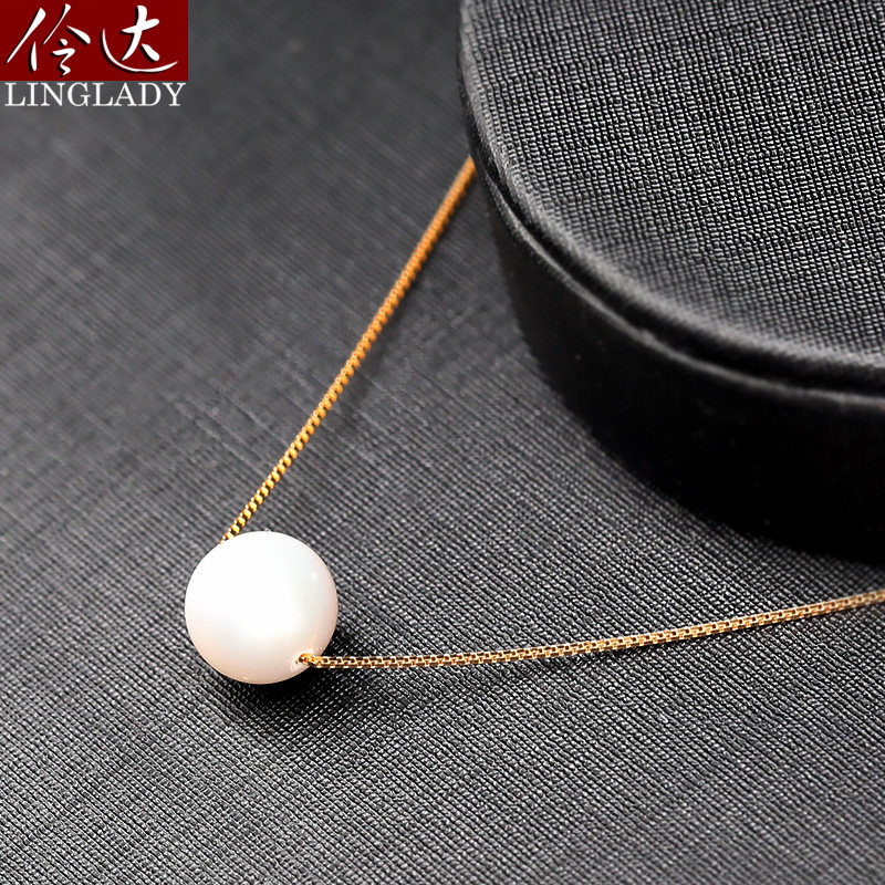 伶达正品通勤款珍珠项链925银锁骨链短款配饰简约百搭颈链短款女