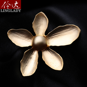 欧美复古胸针胸花女韩国紫荆花胸针胸花别针夏季新款仿珍珠