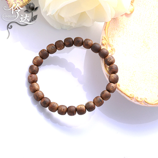 天然海南莺歌绿奇楠沉香圆珠手串文玩佛珠单圈手链