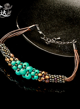 伶达饰品手链民族风新中式饰品古风彩色珠子质感女士时尚潮流