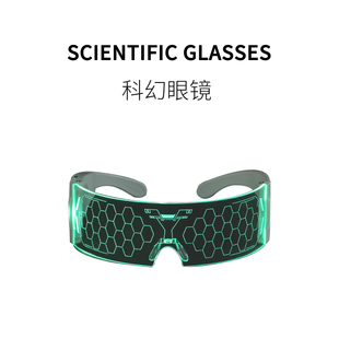 FUN HO/科幻眼镜LED灯发光爆闪潮拍照未来科技感酒吧蹦迪玩具眼镜