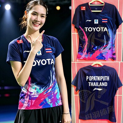 26李宁AAYW190泰国队碧查梦球员同款女款羽毛球服大赛服印字印花