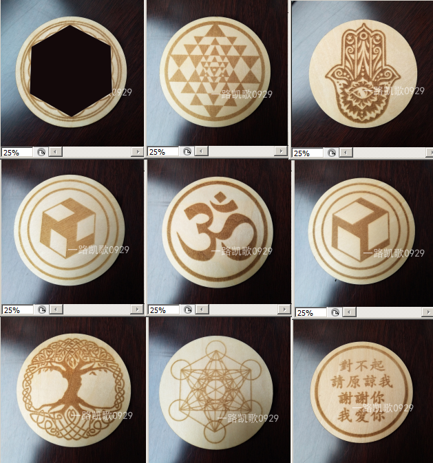 几何立方体谢谢你我爱你大天使麦达昶挂件杯垫放水晶摆件装饰品