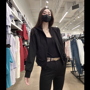 休闲舒适抗皱连帽微弹拉链卫衣外套CW489 CK女士新款 Calvin Klein