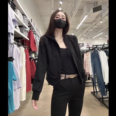 CK女士抗皱连帽开衫卫衣