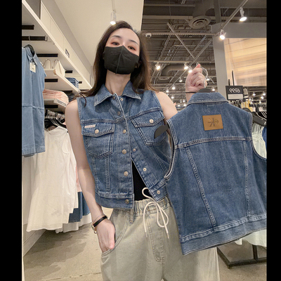 CK女士牛仔无袖背心马甲
