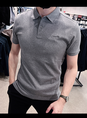 Calvin Klein CK男士新款商务柔软细腻短袖POLO衫休闲凉感CM4-22